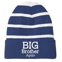 Going to be a Big Brother. Again! Striped Beanie with Solid Band