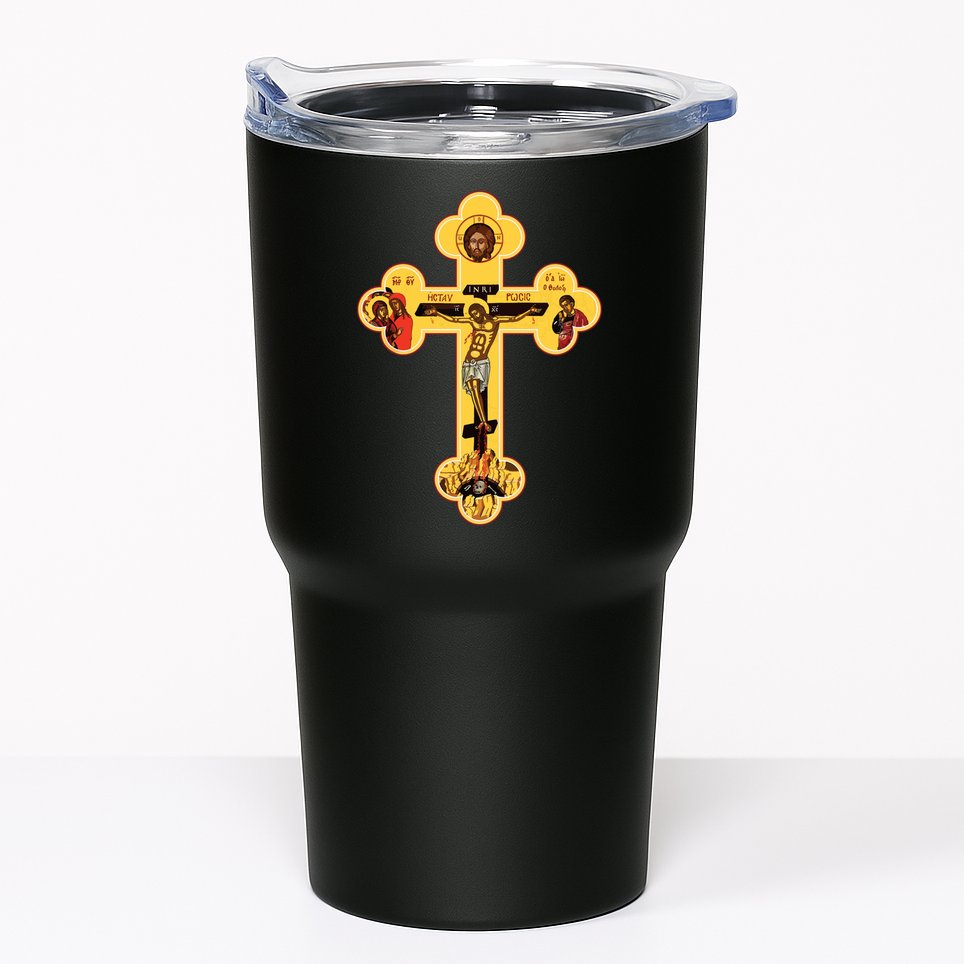 Greek Orthodox Jesus Christ Cross Icon Tumbler