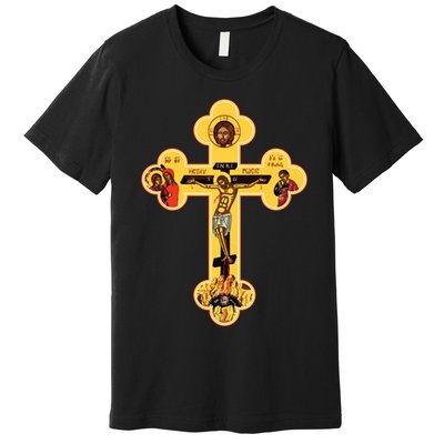 Greek Orthodox Jesus Christ Cross Icon Premium T-Shirt