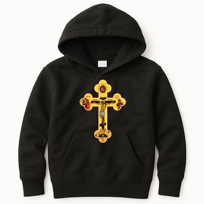Greek Orthodox Jesus Christ Cross Icon Kids Hoodie