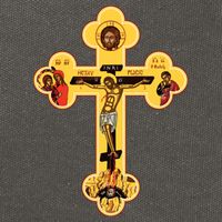 Greek Orthodox Jesus Christ Cross Icon Cotton Canvas Backpack