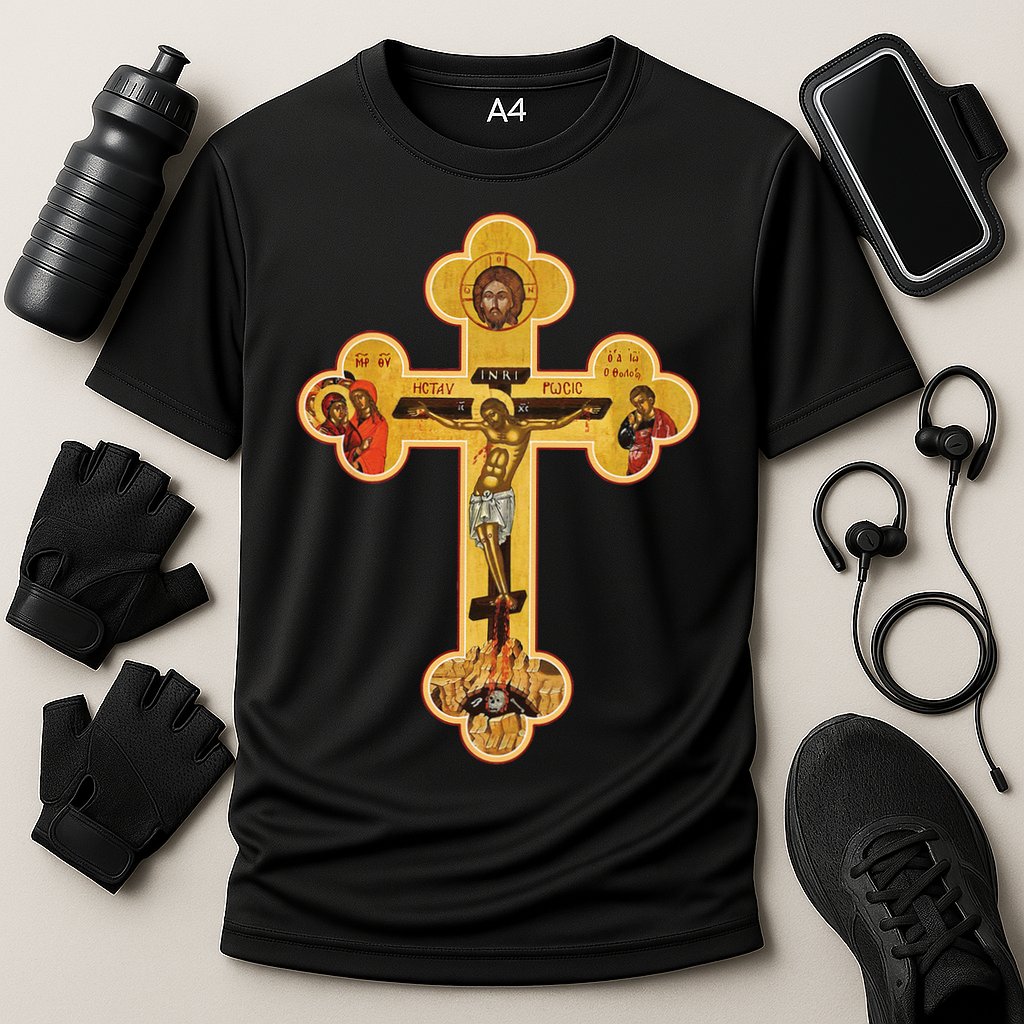Greek Orthodox Jesus Christ Cross Icon Cooling Performance Crew T-Shirt