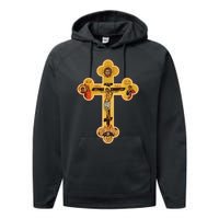 Greek Orthodox Jesus Christ Cross Icon Performance Fleece Hoodie