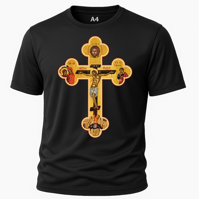 Greek Orthodox Jesus Christ Cross Icon Cooling Performance Crew T-Shirt