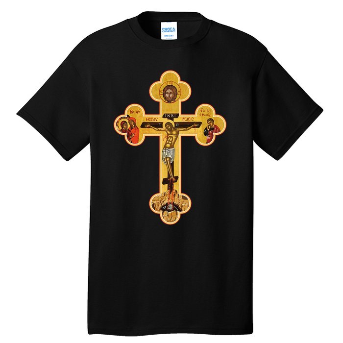 Greek Orthodox Jesus Christ Cross Icon Tall T-Shirt