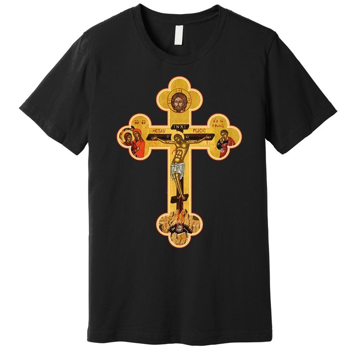 Greek Orthodox Jesus Christ Cross Icon Premium T-Shirt