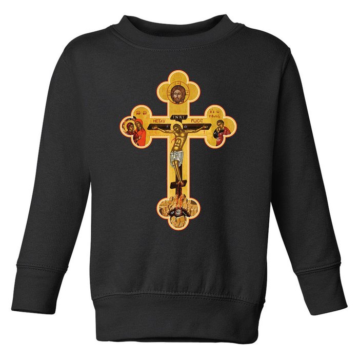 Greek Orthodox Jesus Christ Cross Icon Toddler Sweatshirt