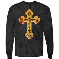 Greek Orthodox Jesus Christ Cross Icon Tie-Dye Long Sleeve Shirt