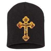 Greek Orthodox Jesus Christ Cross Icon Short Acrylic Beanie