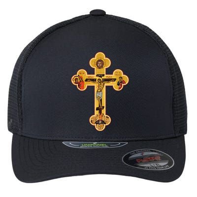 Greek Orthodox Jesus Christ Cross Icon Flexfit Unipanel Trucker Cap