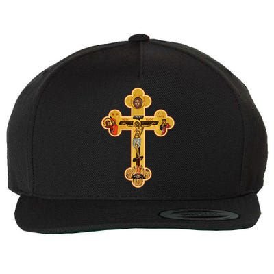 Greek Orthodox Jesus Christ Cross Icon Wool Snapback Cap