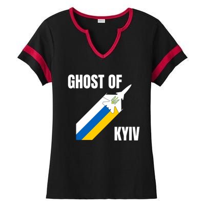 Ghost Of Kyiv Ukraine Fighter Pilot Legend Ladies Halftime Notch Neck Tee