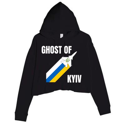 Ghost Of Kyiv Ukraine Fighter Pilot Legend Crop Fleece Hoodie