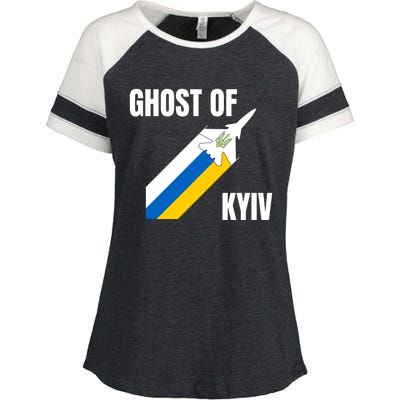 Ghost Of Kyiv Ukraine Fighter Pilot Legend Enza Ladies Jersey Colorblock Tee