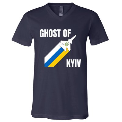 Ghost Of Kyiv Ukraine Fighter Pilot Legend V-Neck T-Shirt