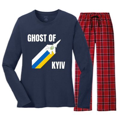 Ghost Of Kyiv Ukraine Fighter Pilot Legend Women's Long Sleeve Flannel Pajama Set 