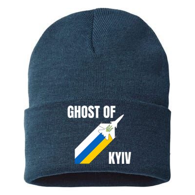 Ghost Of Kyiv Ukraine Fighter Pilot Legend Sustainable Knit Beanie