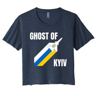 Ghost Of Kyiv Ukraine Fighter Pilot Legend Women's Crop Top Tee