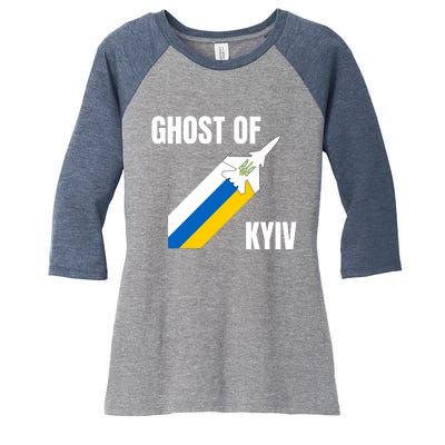 Ghost Of Kyiv Ukraine Fighter Pilot Legend Women's Tri-Blend 3/4-Sleeve Raglan Shirt