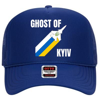 Ghost Of Kyiv Ukraine Fighter Pilot Legend High Crown Mesh Back Trucker Hat