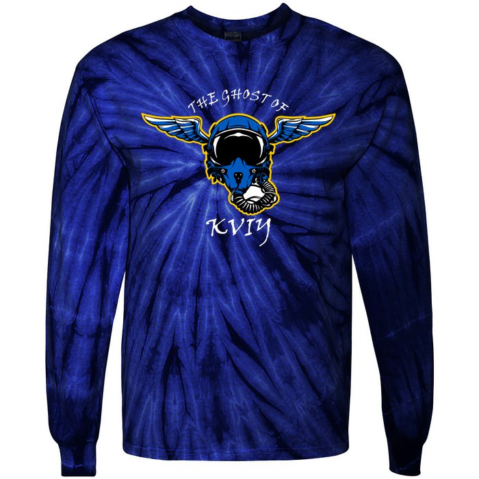 Ghost Of Kyiv Ukraine Fighter Pilot Mask Legend Tie-Dye Long Sleeve Shirt