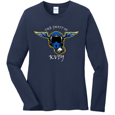 Ghost Of Kyiv Ukraine Fighter Pilot Mask Legend Ladies Long Sleeve Shirt