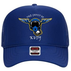 Ghost Of Kyiv Ukraine Fighter Pilot Mask Legend High Crown Mesh Back Trucker Hat