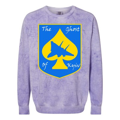 Ghost Of Kyiv Ukraine Fighter Pilot Legend Emblem Colorblast Crewneck Sweatshirt