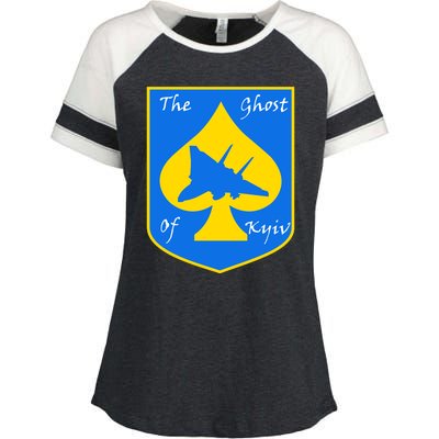 Ghost Of Kyiv Ukraine Fighter Pilot Legend Emblem Enza Ladies Jersey Colorblock Tee