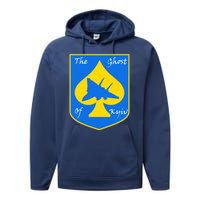 Ghost Of Kyiv Ukraine Fighter Pilot Legend Emblem Performance Fleece Hoodie