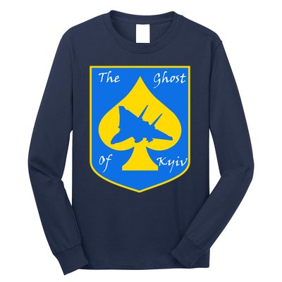 Ghost Of Kyiv Ukraine Fighter Pilot Legend Emblem Long Sleeve Shirt