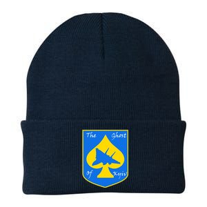 Ghost Of Kyiv Ukraine Fighter Pilot Legend Emblem Knit Cap Winter Beanie