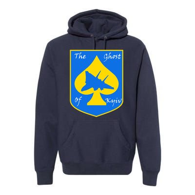 Ghost Of Kyiv Ukraine Fighter Pilot Legend Emblem Premium Hoodie