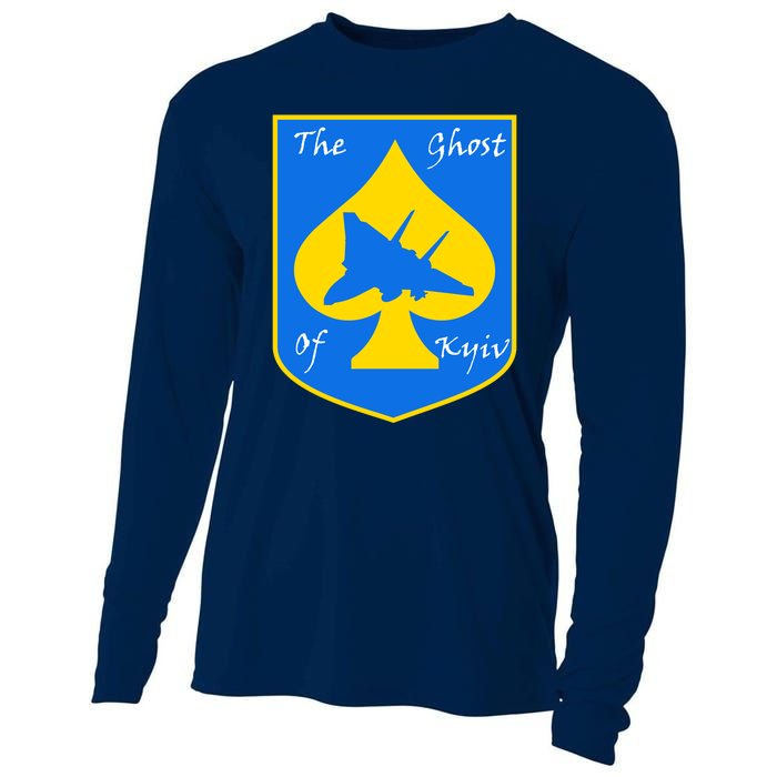 Ghost Of Kyiv Ukraine Fighter Pilot Legend Emblem Cooling Performance Long Sleeve Crew