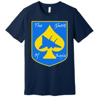 Ghost Of Kyiv Ukraine Fighter Pilot Legend Emblem Premium T-Shirt