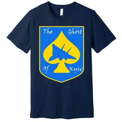 Ghost Of Kyiv Ukraine Fighter Pilot Legend Emblem Premium T-Shirt