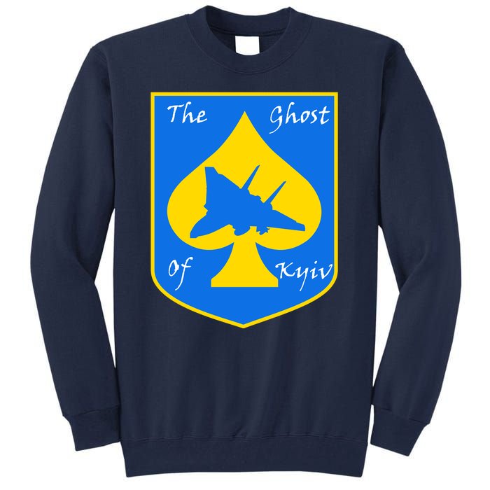 Ghost Of Kyiv Ukraine Fighter Pilot Legend Emblem Tall Sweatshirt