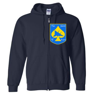 Ghost Of Kyiv Ukraine Fighter Pilot Legend Emblem Full Zip Hoodie