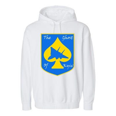 Ghost Of Kyiv Ukraine Fighter Pilot Legend Emblem Garment-Dyed Fleece Hoodie