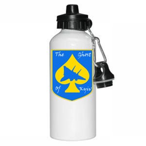 Ghost Of Kyiv Ukraine Fighter Pilot Legend Emblem Aluminum Water Bottle