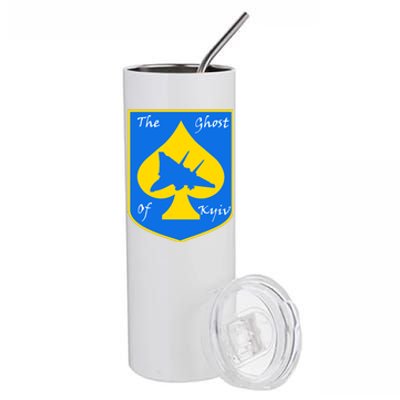 Ghost Of Kyiv Ukraine Fighter Pilot Legend Emblem Stainless Steel Tumbler