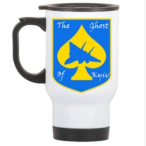 Ghost Of Kyiv Ukraine Fighter Pilot Legend Emblem Stainless Steel Travel Mug