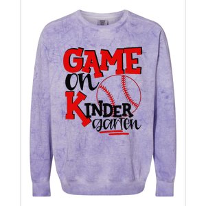 Game On Kindergarten Funny Baseball Back To School Colorblast Crewneck Sweatshirt