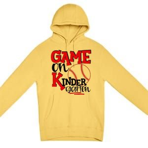 Game On Kindergarten Funny Baseball Back To School Premium Pullover Hoodie