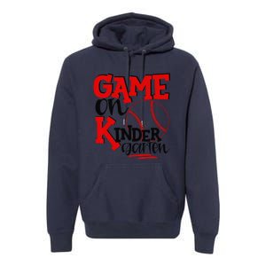 Game On Kindergarten Funny Baseball Back To School Premium Hoodie