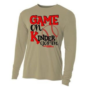 Game On Kindergarten Funny Baseball Back To School Cooling Performance Long Sleeve Crew