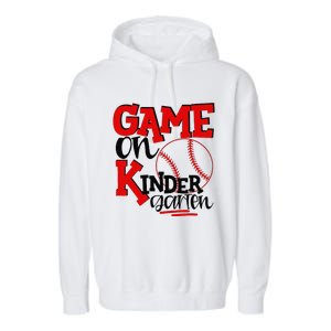 Game On Kindergarten Funny Baseball Back To School Garment-Dyed Fleece Hoodie