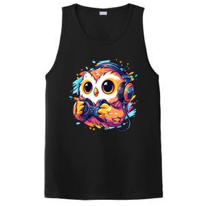 Gamer Owl Kawaii Owl Anime Funny Gaming Cute Owl Video Gamer PosiCharge Competitor Tank