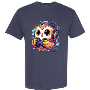 Gamer Owl Kawaii Owl Anime Funny Gaming Cute Owl Video Gamer Garment-Dyed Heavyweight T-Shirt