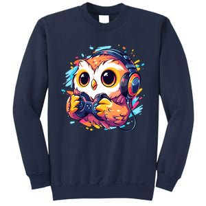 Gamer Owl Kawaii Owl Anime Funny Gaming Cute Owl Video Gamer Sweatshirt